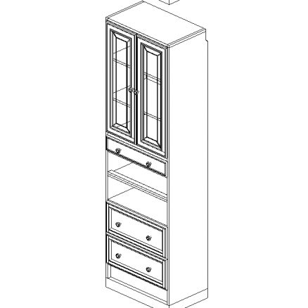 White 24" Cabinet w/Doors&Drawers